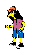 Gif animado de Otto de los Simpsons escuchando música